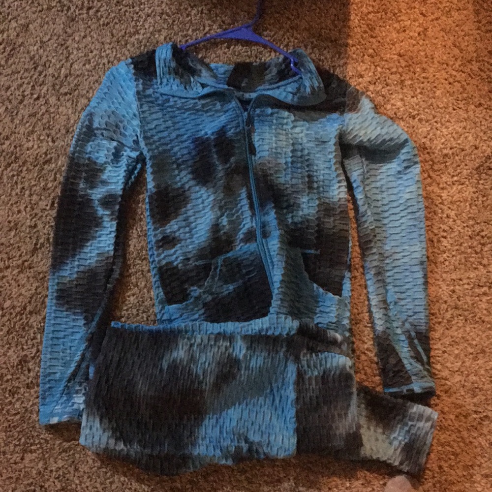 Mom cellulite legging and jacket set! Like new. Size small/medium